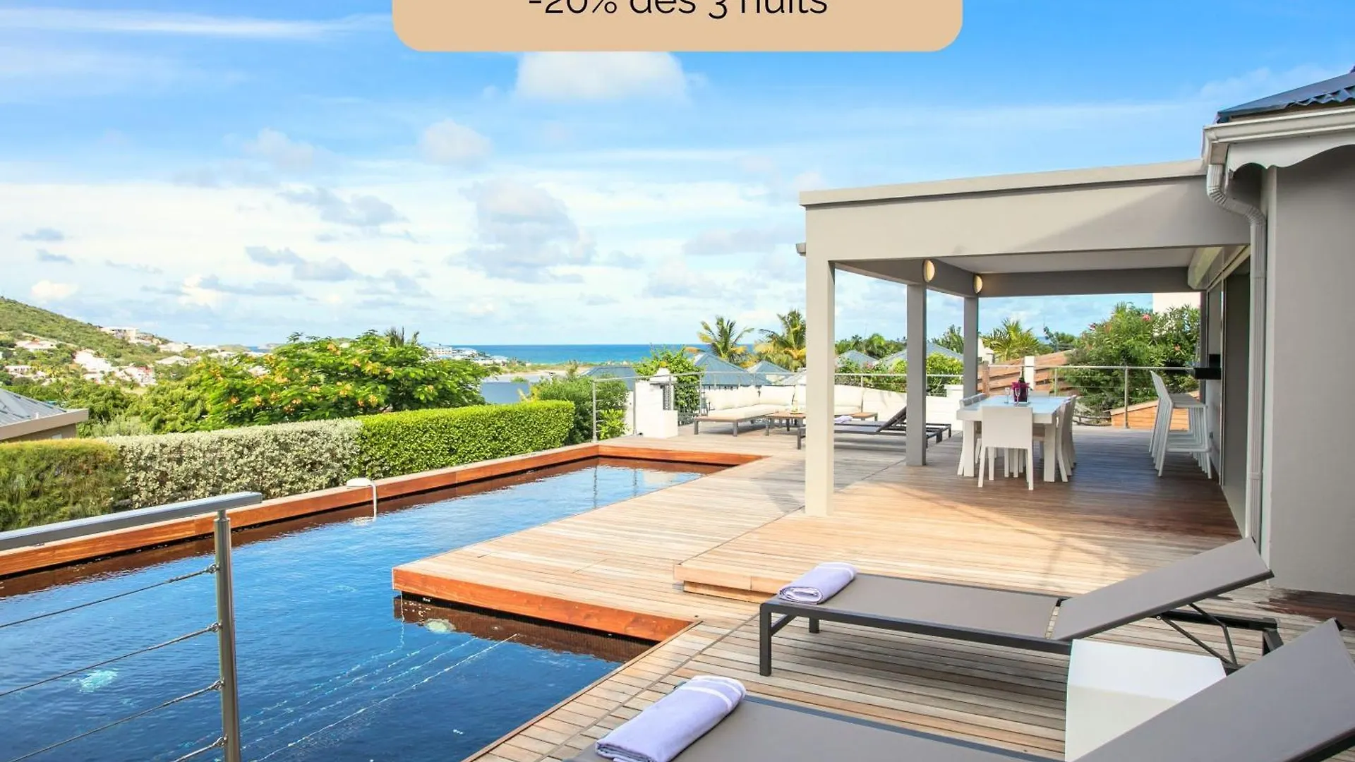 Officielle Villa Zabricot - Villa De Prestige - Ideal Groupe X14 - Vacances & Team Building - Vue Mer & Lagon 180 - Piscine Privee - Clim - Jardin - Terrasse - Barbecue - Gym - Petanque - 10Min Plages - Service Premium Cul de Sac Svatý Martin